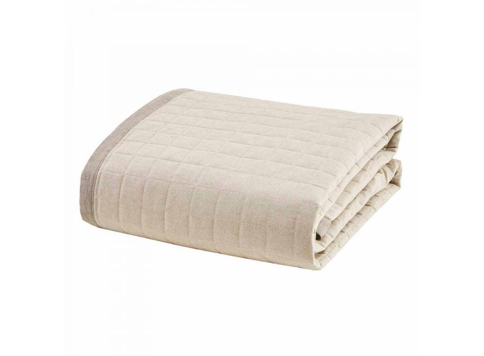 Přikrývka Prošívaná přikrývka pro jarní manželskou postel ze slonovinové bavlny - Vitaleta Viadurini