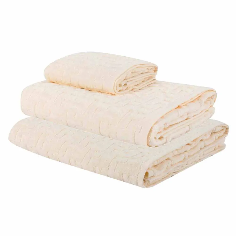 Trio osušek v ručníku Terry Cotton, obličeji a hostu - Ginestře Viadurini