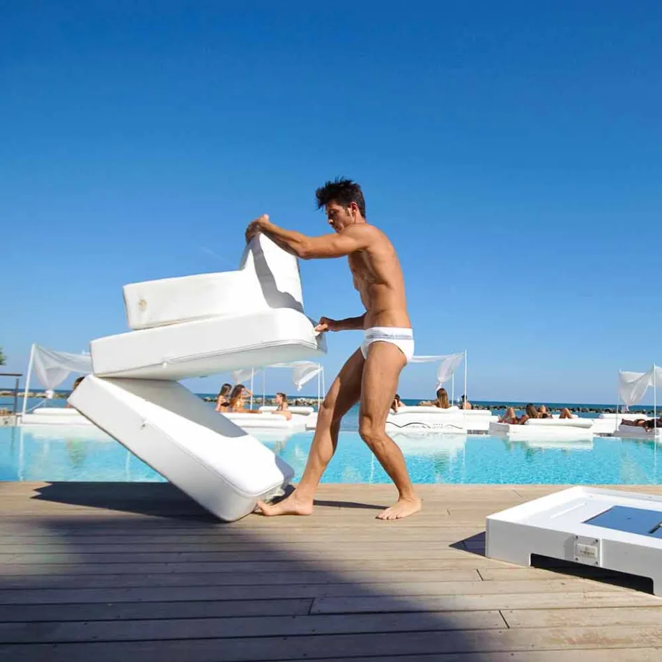 Trona plovoucí křeslo bílý design made in Italy Viadurini