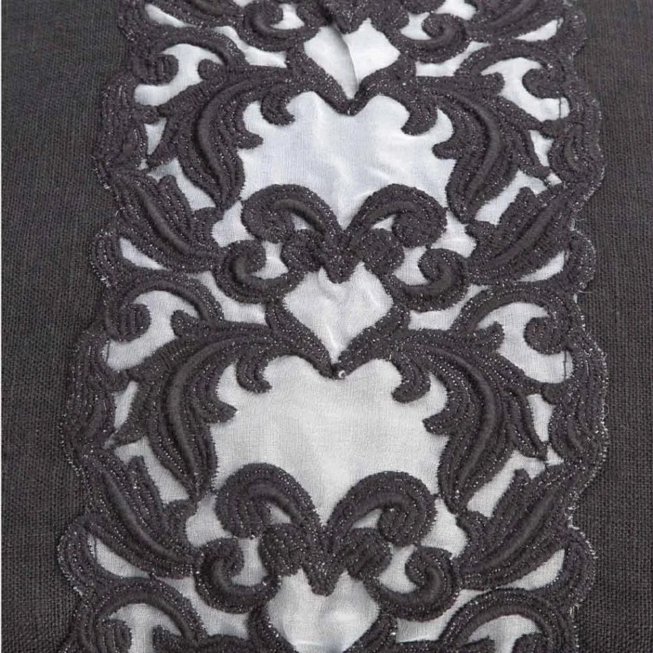 Velká lněná a bavlněná kosmetická taška s krajkou Farnese a zipem, 2 povrchové úpravy - Mike Viadurini