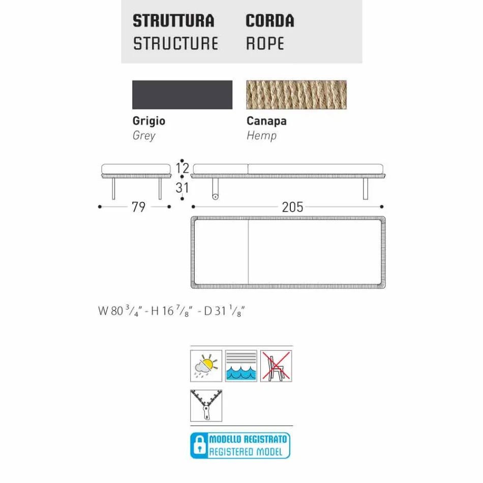 Varaschin Babylonová zahrada nebo vnitřní postel, moderní design Viadurini