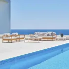 Varaschin Bali moderní 3-sedačka venkovní z masivního týkového dřeva Viadurini