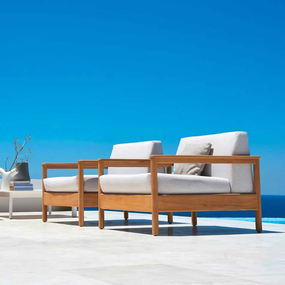 Varaschin Bali moderní venkovní křeslo z čalouněné látky Viadurini