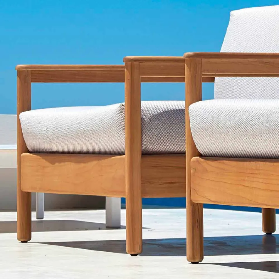 Varaschin Bali moderní venkovní křeslo z čalouněné látky Viadurini