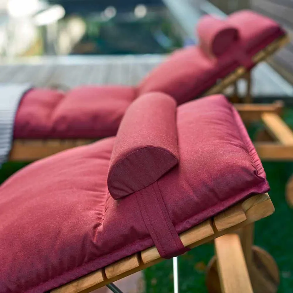 Varaschin Lehátka s čárovým kódem s venkovními koly z teakového dřeva Viadurini