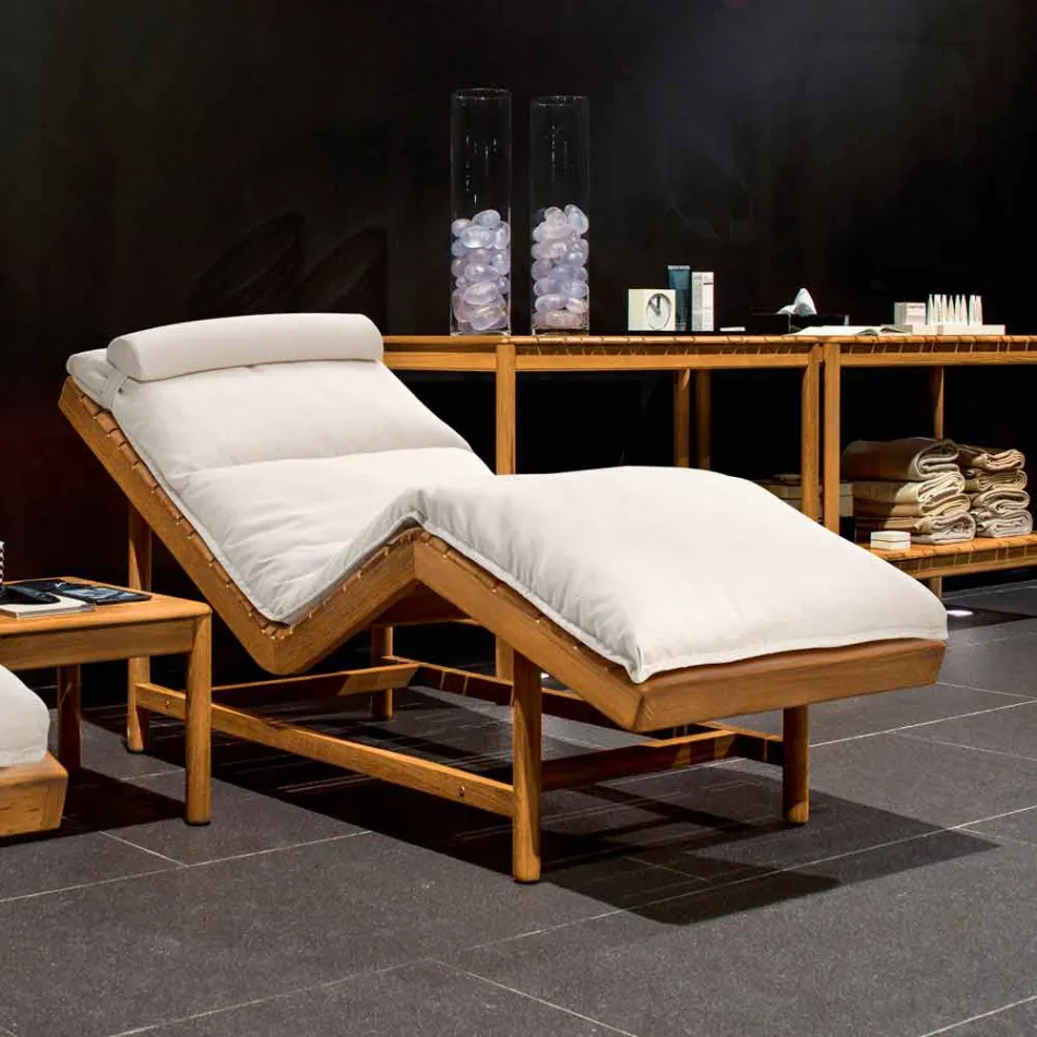 Varaschin Barcode současná zahradní postel / vnitřní teak Viadurini