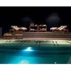 Varaschin Barcode současná zahradní postel / vnitřní teak Viadurini