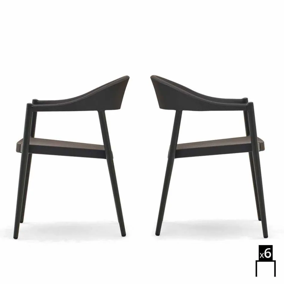 Varaschin Clever židle moderního designu zahrady, 6 ks Viadurini