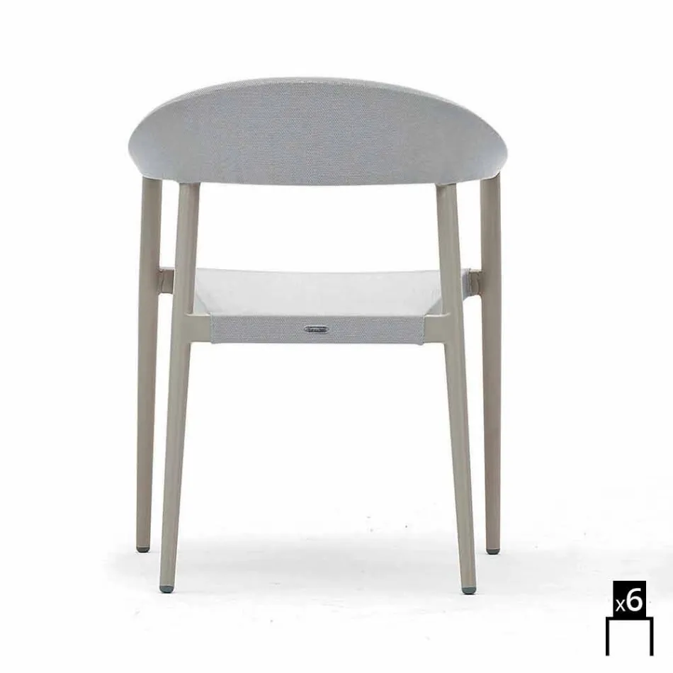 Varaschin Clever židle moderního designu zahrady, 6 ks Viadurini