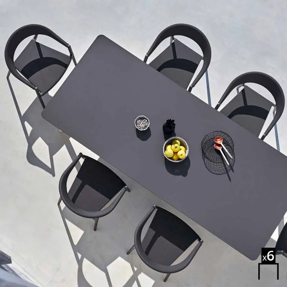Varaschin Clever židle moderního designu zahrady, 6 ks Viadurini