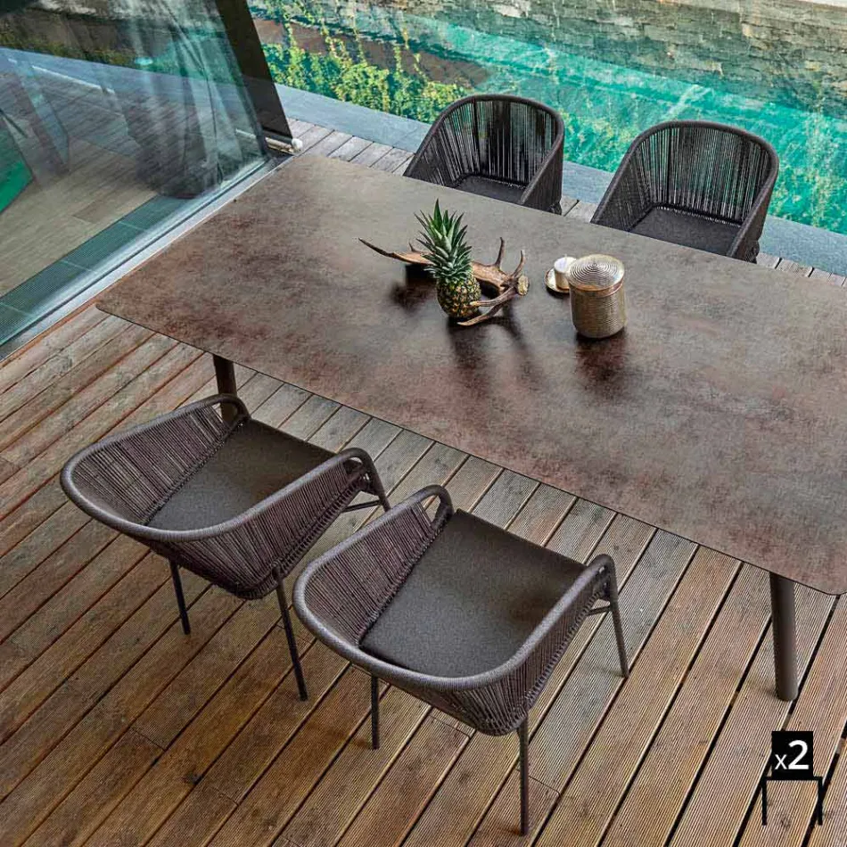 Varaschin Cricket židle s ručně tkaný vnější, 2 ks Viadurini