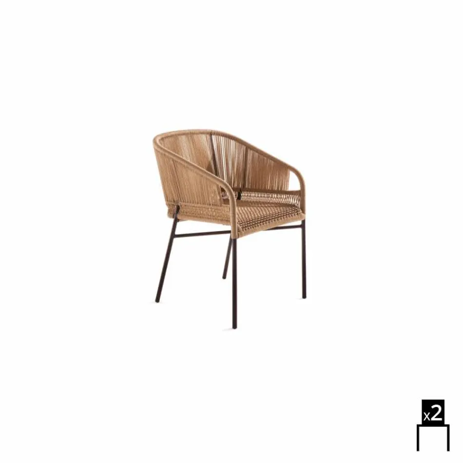 Varaschin Cricket židle s ručně tkaný vnější, 2 ks Viadurini