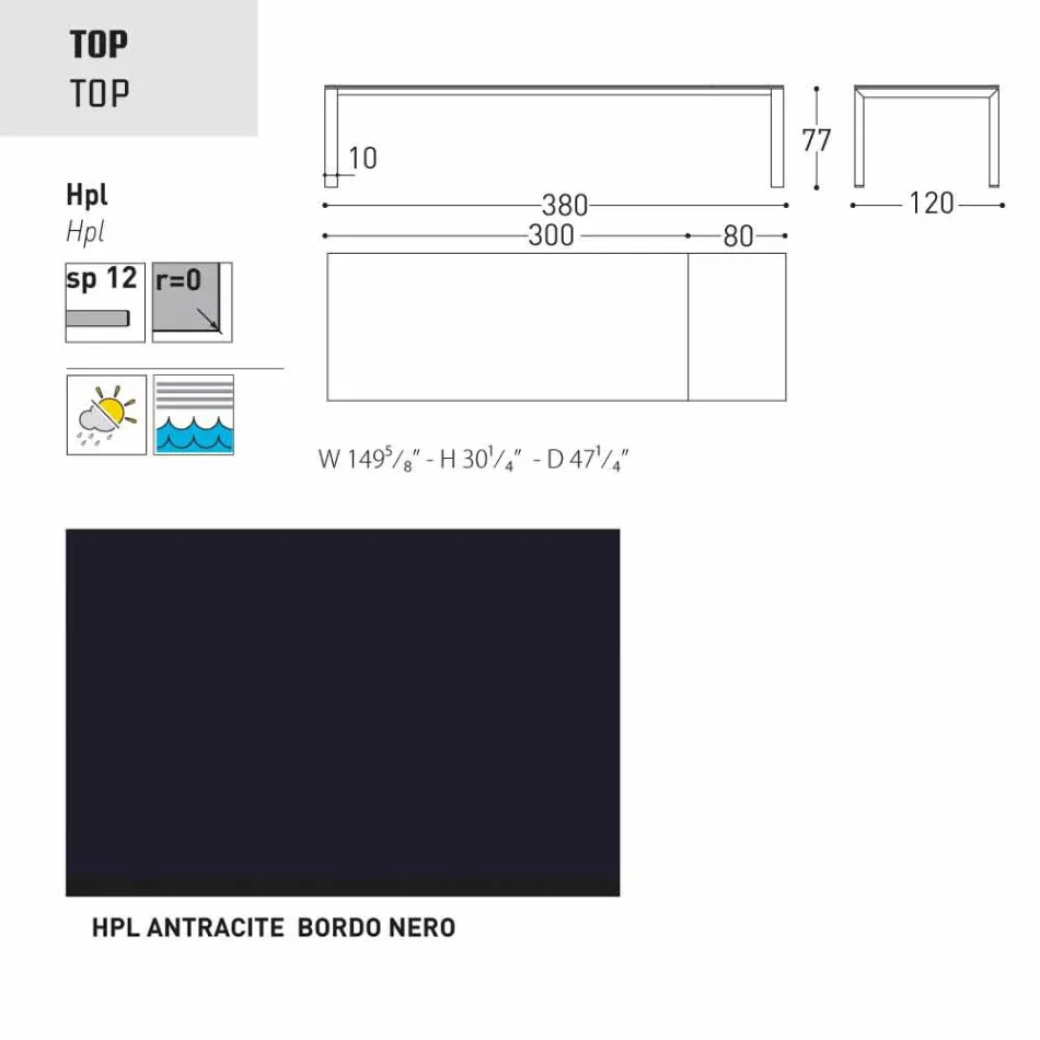 Varaschin Dolmen zahradní stůl rozšiřitelný až na 380 cm Viadurini