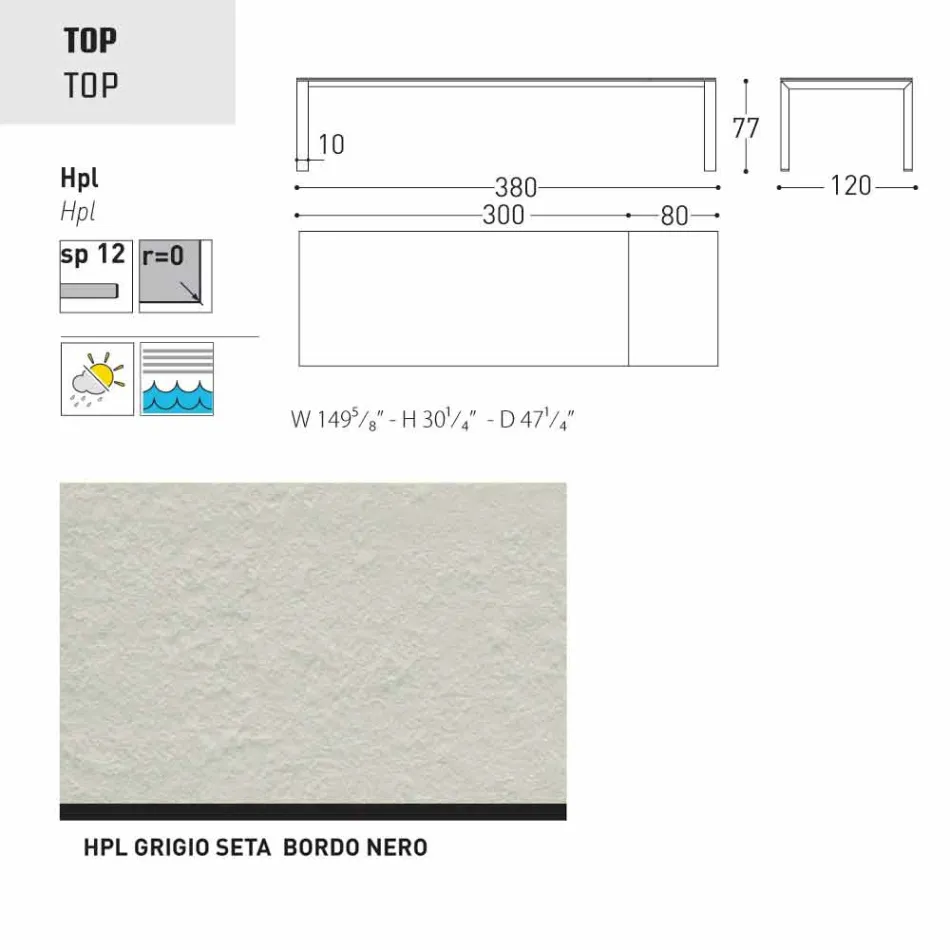 Varaschin Dolmen zahradní stůl rozšiřitelný až na 380 cm Viadurini