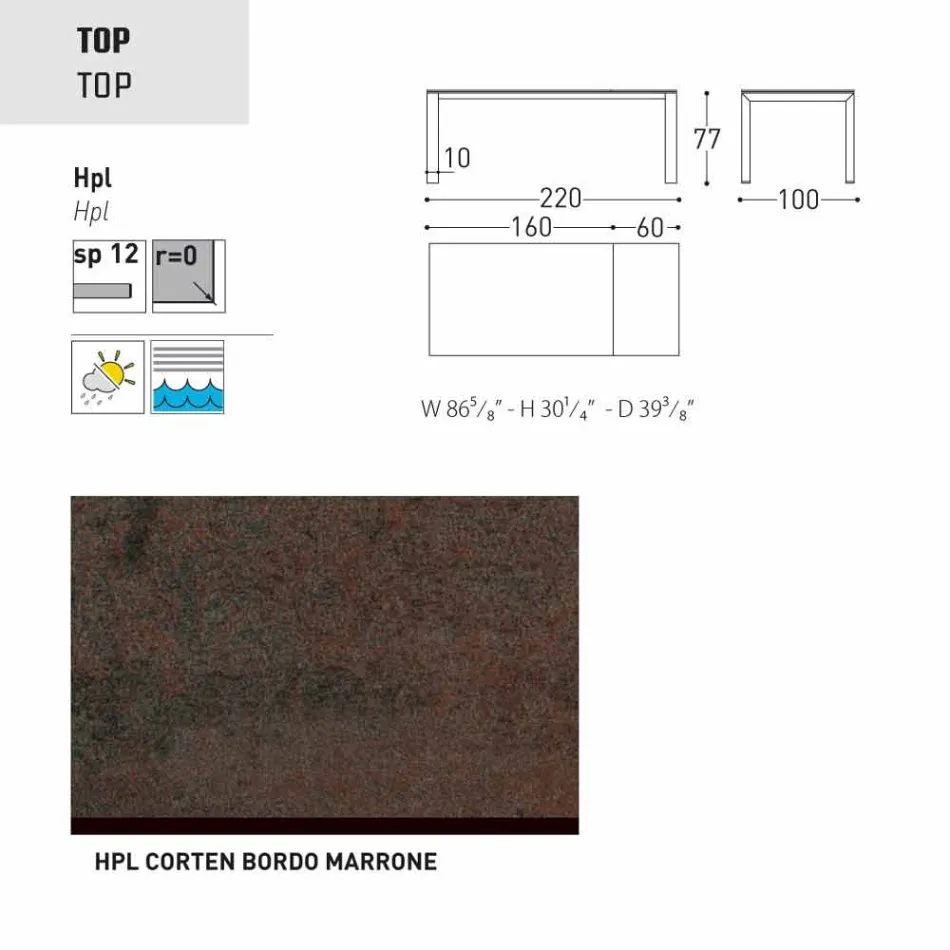 Varaschin Dolmen zahradní stůl rozšiřitelný až na 380 cm Viadurini