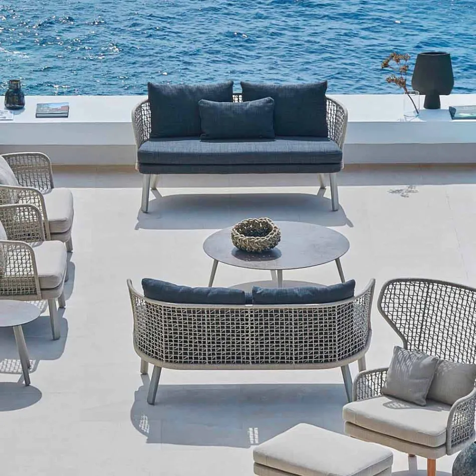 Varaschin Emma moderní dvoumístná čalouněná zahradní pohovka Viadurini