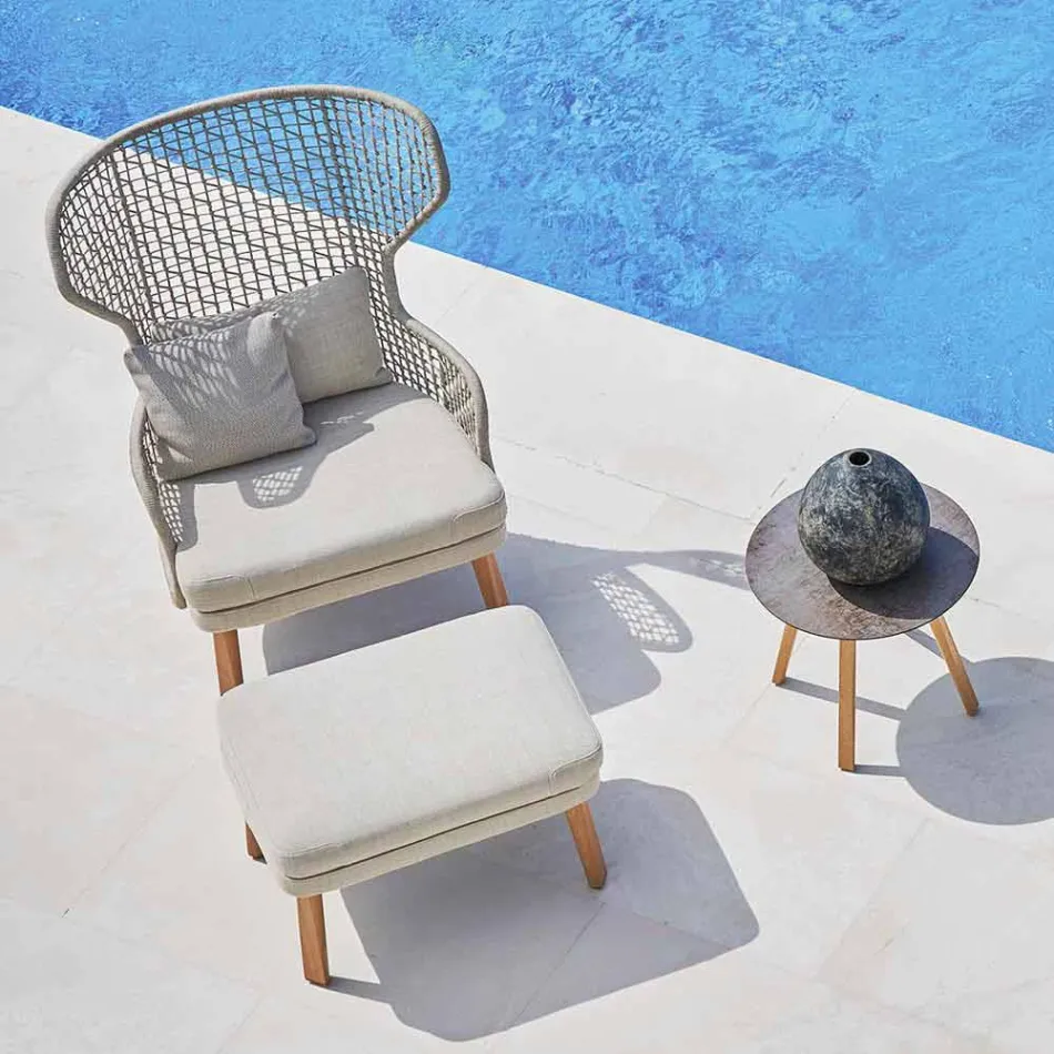 Varaschin Emma design venkovní podnožka v čalouněné tkanině Viadurini