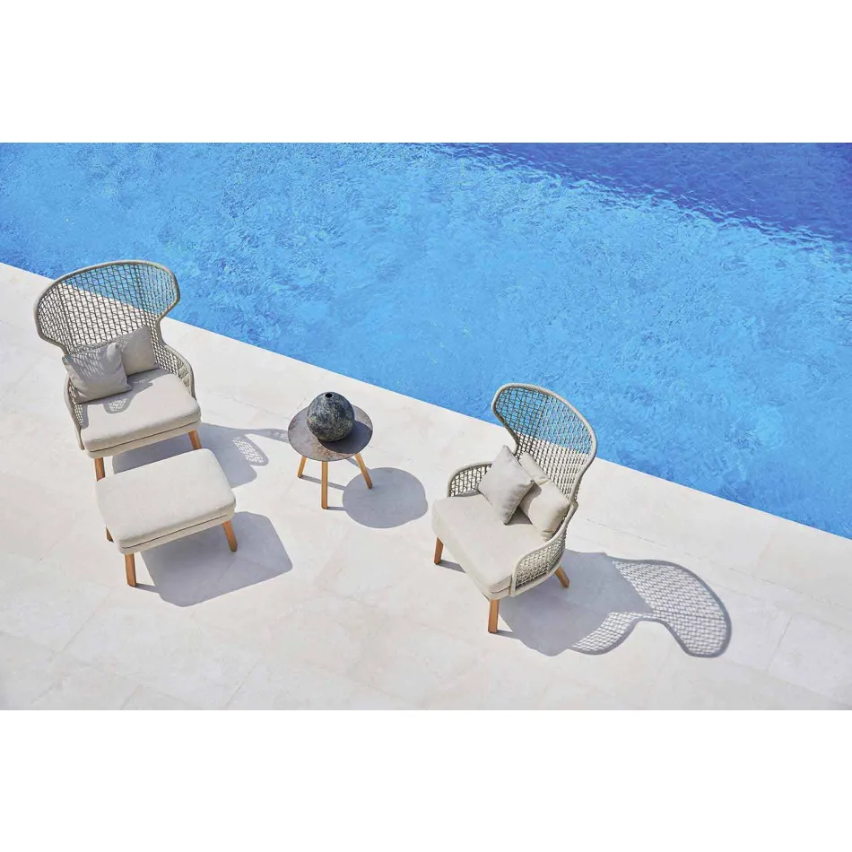 Varaschin Emma design venkovní podnožka v čalouněné tkanině Viadurini