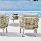 Varaschin Emma zahradní křeslo čalouněné látkou a kovem Viadurini