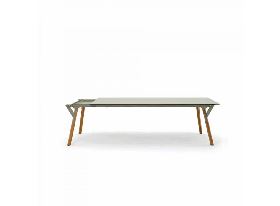 Varaschin Link tabulka zahradní stůl s teakového nohách, H65 cm Viadurini