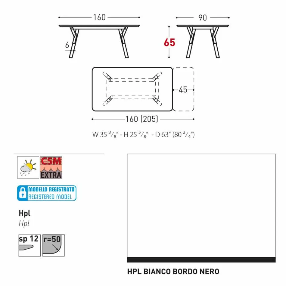 Varaschin Link tabulka zahradní stůl s teakového nohách, H65 cm Viadurini
