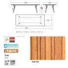 Varaschin Link zahrada prodloužení stůl s teakového nohách, H75 cm Viadurini