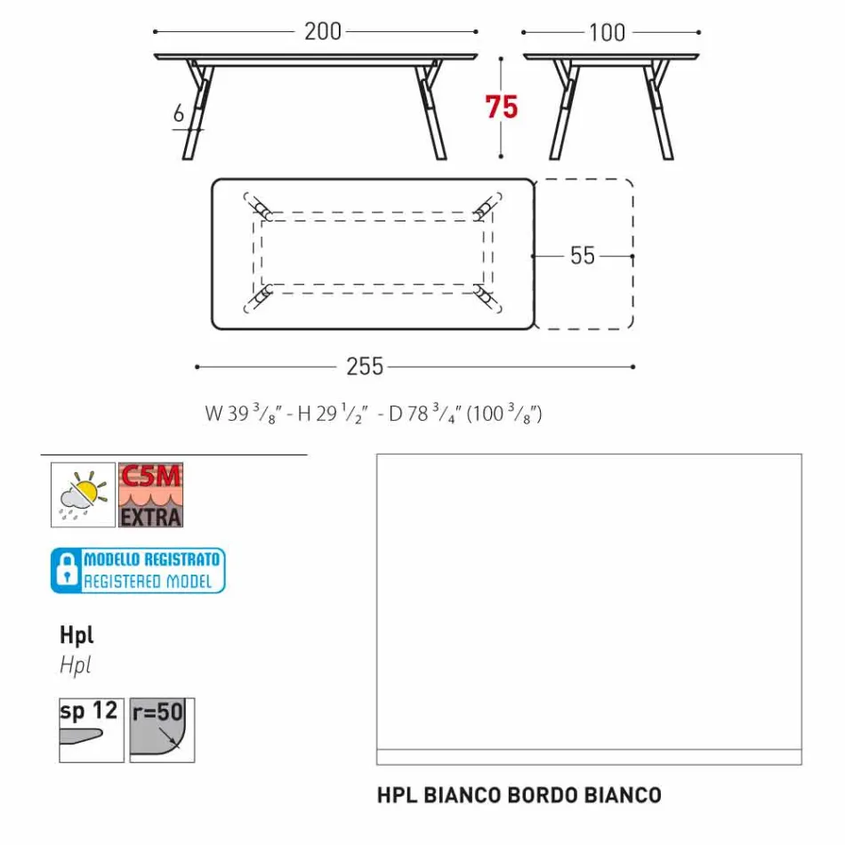 Varaschin Link zahrada prodloužení stůl s teakového nohách, H75 cm Viadurini