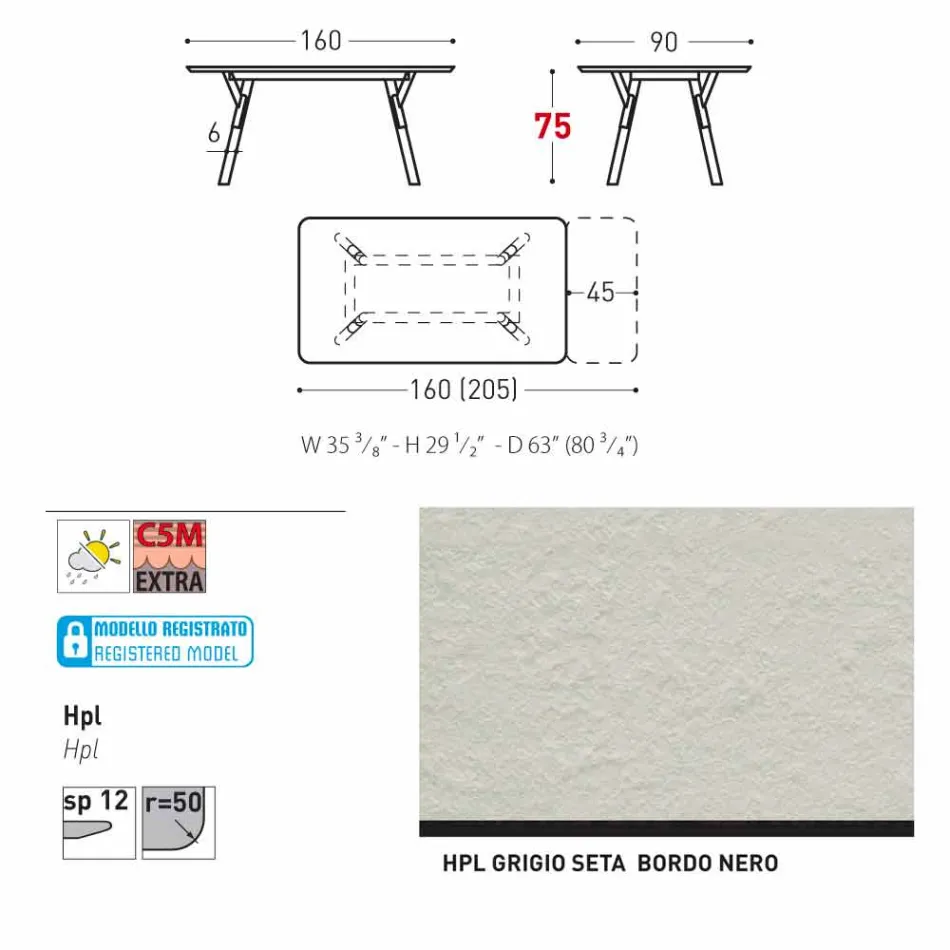 Varaschin Link zahrada prodloužení stůl s teakového nohách, H75 cm Viadurini