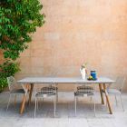 Varaschin Link zahrada prodloužení stůl s teakového nohách, H75 cm Viadurini