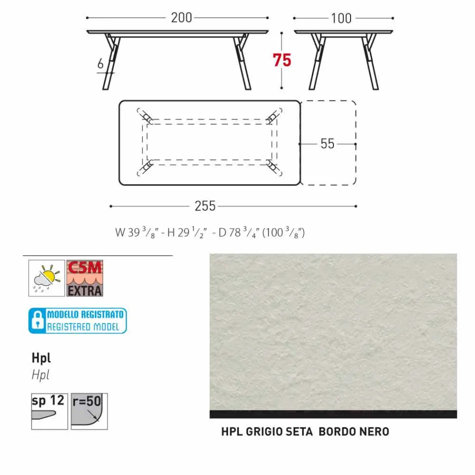 Varaschin Link zahrada prodloužení stůl s teakového nohách, H75 cm Viadurini