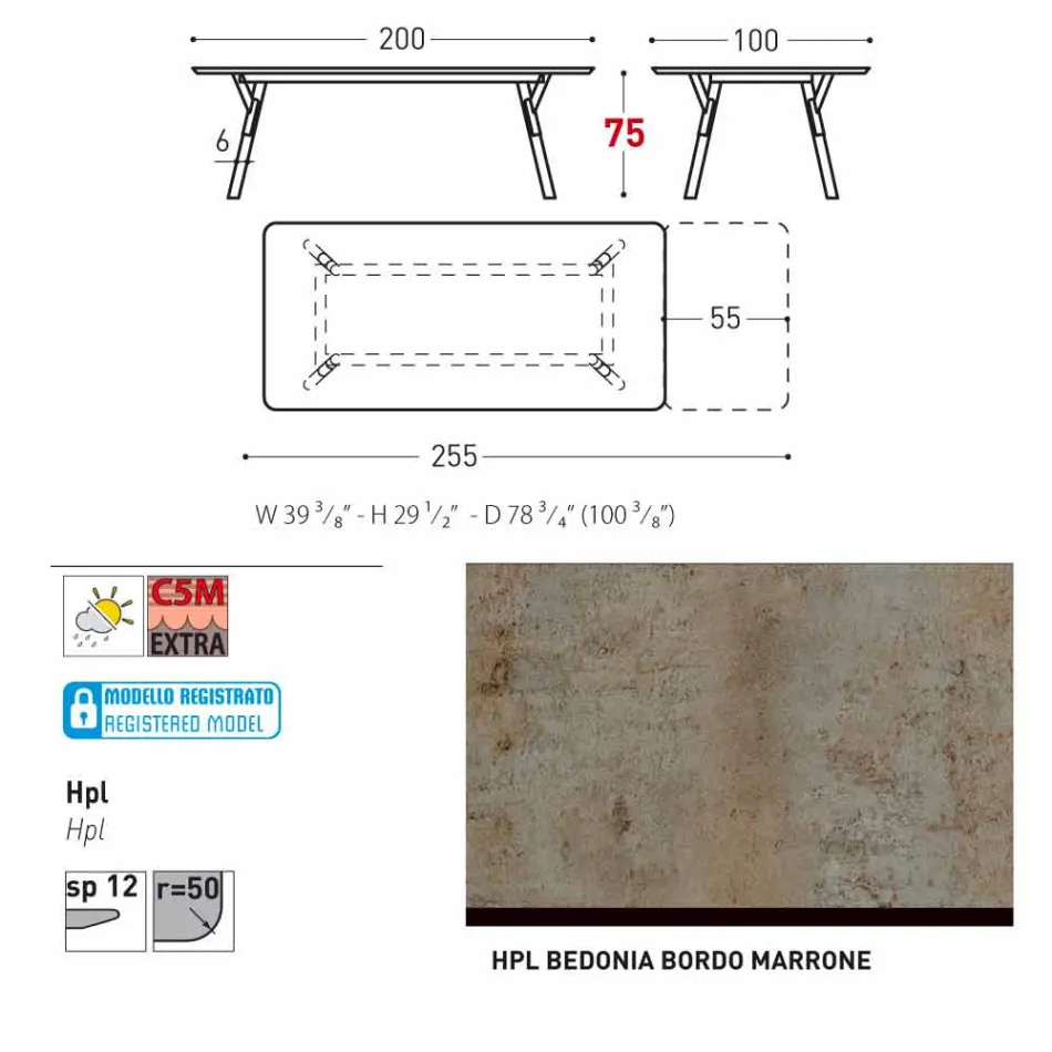 Varaschin Link zahrada prodloužení stůl s teakového nohách, H75 cm Viadurini