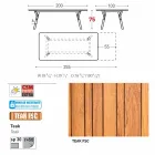 Varaschin Link zahrada prodloužení stůl s teakového nohách, H75 cm Viadurini