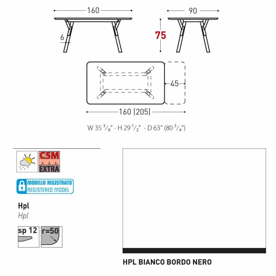 Varaschin Link zahrada prodloužení stůl s teakového nohách, H75 cm Viadurini