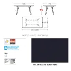 Varaschin Link moderní designový rozkládací zahradní stůl, V 73,2 cm Viadurini