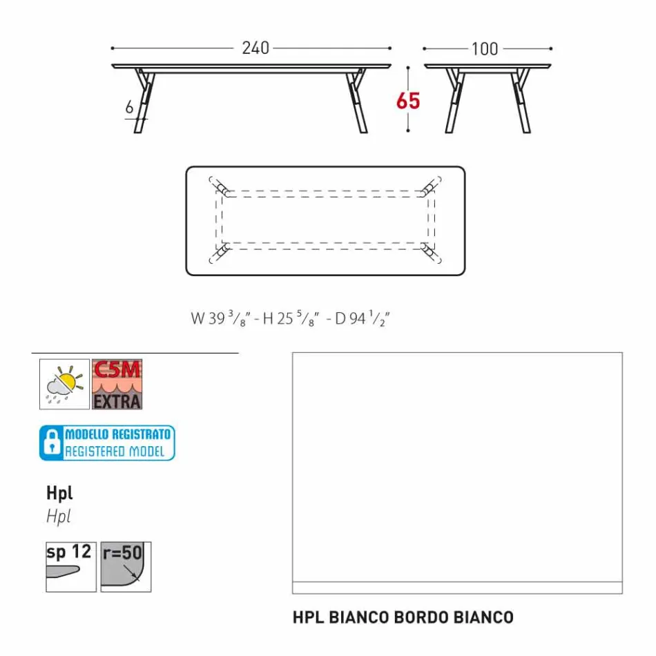 Varaschin Odkaz zahradní stůl s teakového dřeva nohou, H 65 cm Viadurini