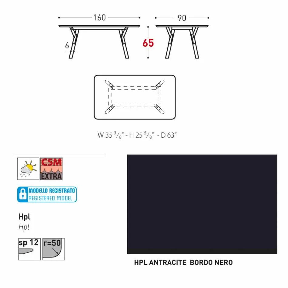 Varaschin Odkaz zahradní stůl s teakového dřeva nohou, H 65 cm Viadurini