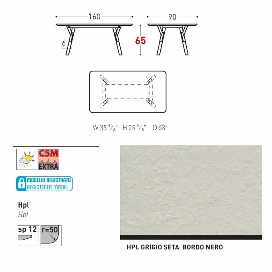 Varaschin Odkaz zahradní stůl s teakového dřeva nohou, H 65 cm Viadurini