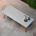 Varaschin Odkaz zahradní stůl s teakového dřeva nohou, H 65 cm Viadurini