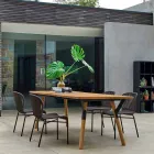 Varaschin Odkaz zahradní stůl s teakového dřeva nohou, H 65 cm Viadurini