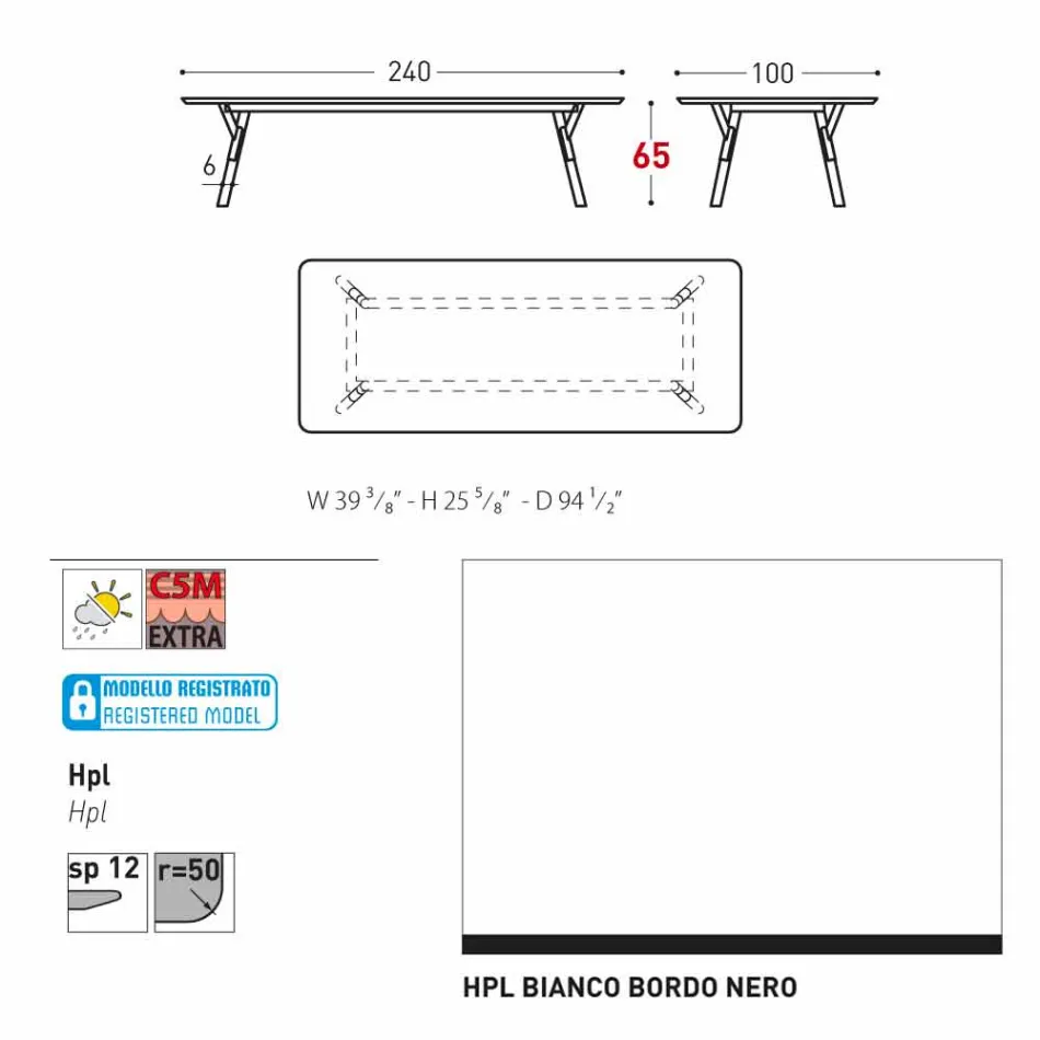 Varaschin Odkaz zahradní stůl s teakového dřeva nohou, H 65 cm Viadurini