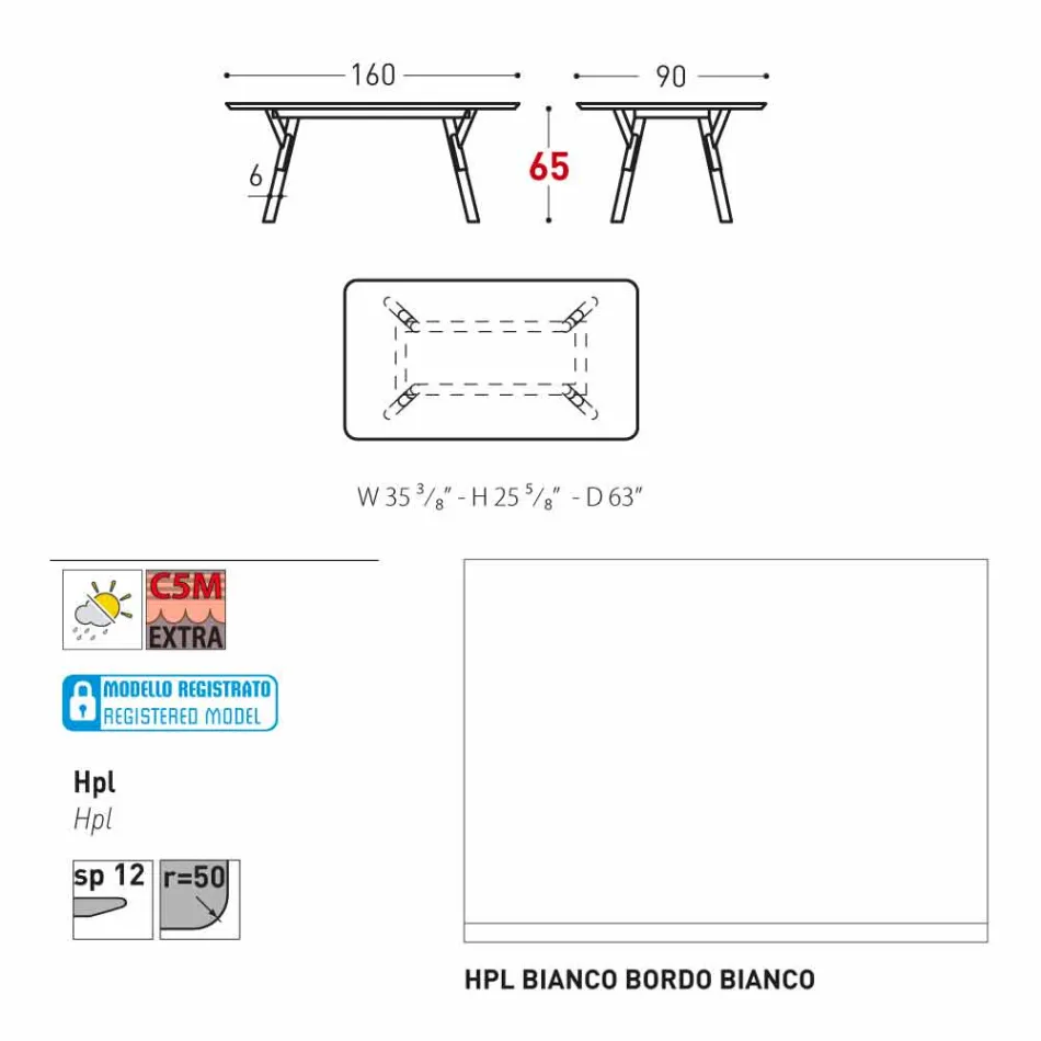Varaschin Odkaz zahradní stůl s teakového dřeva nohou, H 75 cm Viadurini