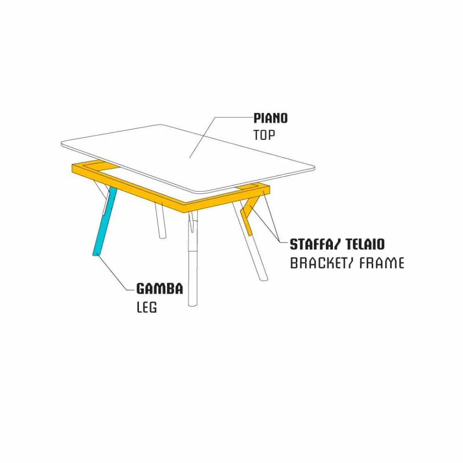 Varaschin Link Pevný jídelní stůl z vnější nebo vnitřní H 65 cm Viadurini