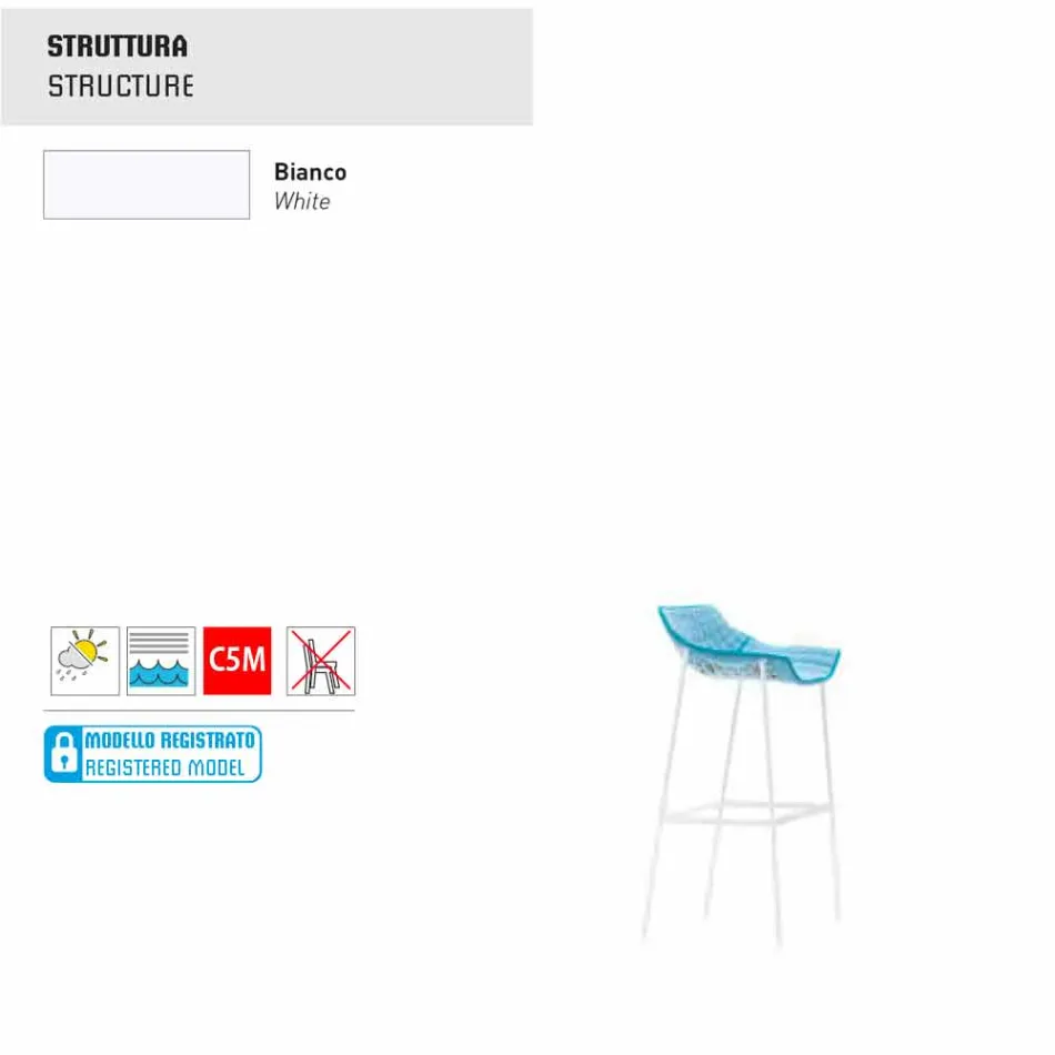 Varaschin Summer Venkovní stolička z oceli a tkaniny Viadurini