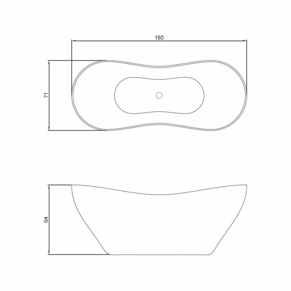 Moderní volně stojící vana vyrobená v Itálii Ragusa Viadurini