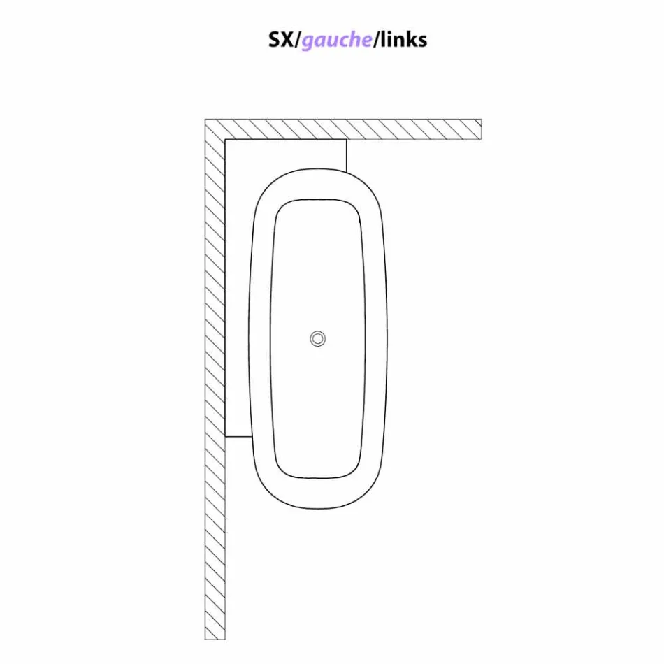 Volně stojící vana v moderním stylu s bílým designem - Lipperiavas1 Viadurini