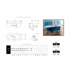 Vany Volně stojící Litina s Diane nohou Viadurini