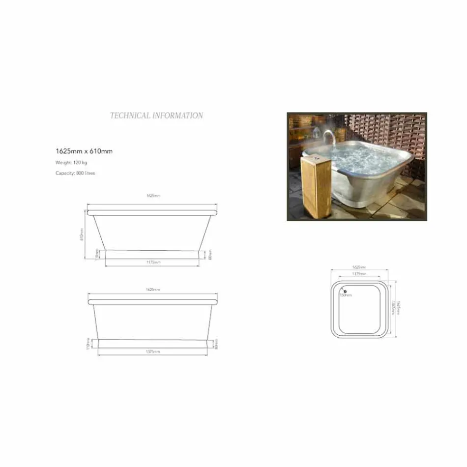 Vana volně stojící poměděný bílé železo Annie Viadurini