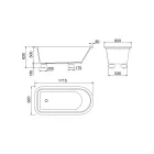 Matně bílá vana s pevným povrchem s nožičkami - stupně Viadurini