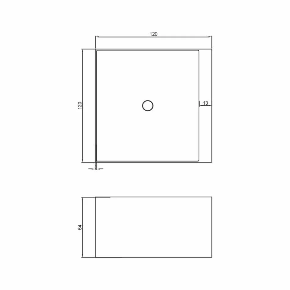 Volně stojící čtvercová vana vyrobená v Itálii Argentera design Viadurini