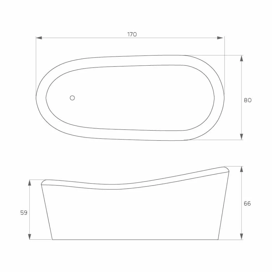 Moderní design volně stojící vana v pryskyřici vyrobené v Itálii, Furtei Viadurini